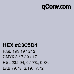 カラーコード: HEX #C3C5D4 | qconv.com