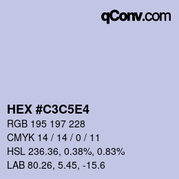 Código de color: HEX #C3C5E4 | qconv.com