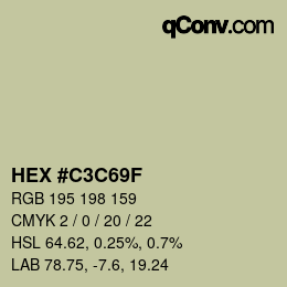 Farbcode: HEX #C3C69F | qconv.com