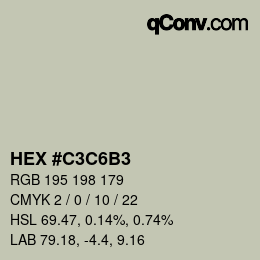 Farbcode: HEX #C3C6B3 | qconv.com