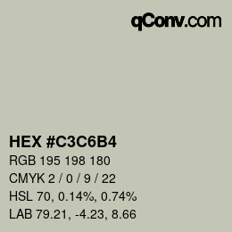 Farbcode: HEX #C3C6B4 | qconv.com