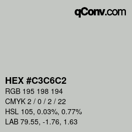 Color code: HEX #C3C6C2 | qconv.com