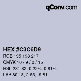 Color code: HEX #C3C6D9 | qconv.com