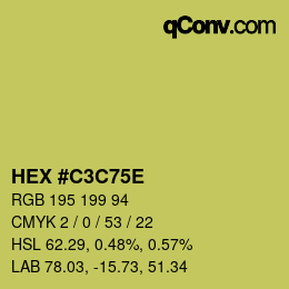 Color code: HEX #C3C75E | qconv.com