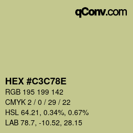 Color code: HEX #C3C78E | qconv.com