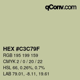 Color code: HEX #C3C79F | qconv.com