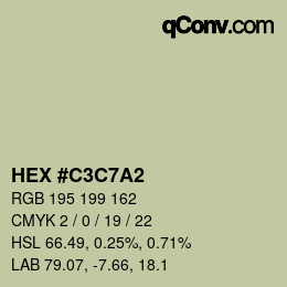 Color code: HEX #C3C7A2 | qconv.com