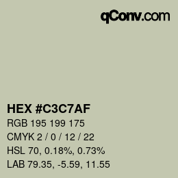 カラーコード: HEX #C3C7AF | qconv.com