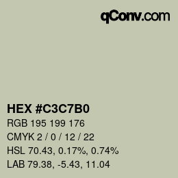 カラーコード: HEX #C3C7B0 | qconv.com
