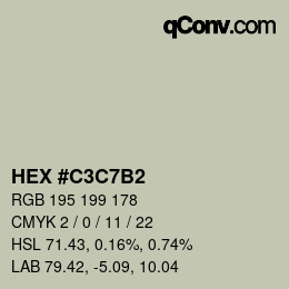 Color code: HEX #C3C7B2 | qconv.com