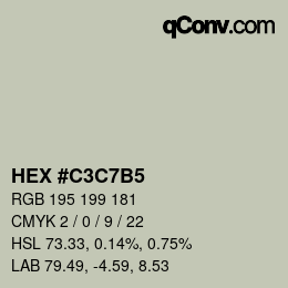 カラーコード: HEX #C3C7B5 | qconv.com