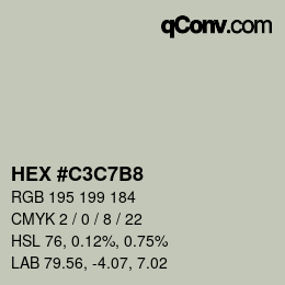 Color code: HEX #C3C7B8 | qconv.com