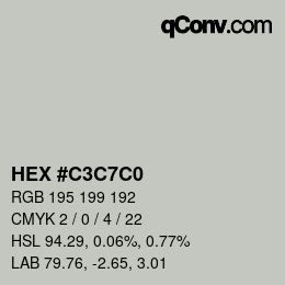 Color code: HEX #C3C7C0 | qconv.com