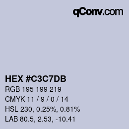 Color code: HEX #C3C7DB | qconv.com