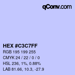 Color code: HEX #C3C7FF | qconv.com