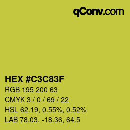 Color code: HEX #C3C83F | qconv.com