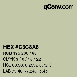 Color code: HEX #C3C8A8 | qconv.com