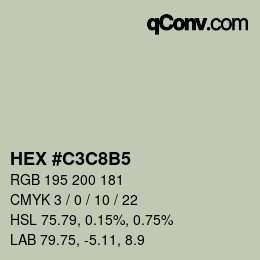 Color code: HEX #C3C8B5 | qconv.com