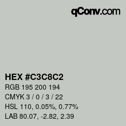 Color code: HEX #C3C8C2 | qconv.com