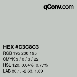 Color code: HEX #C3C8C3 | qconv.com