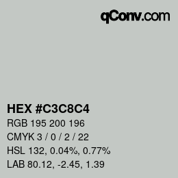 Color code: HEX #C3C8C4 | qconv.com