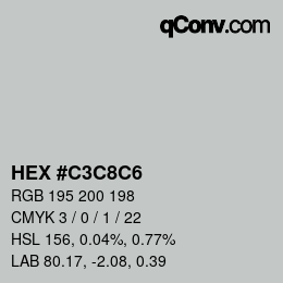 Color code: HEX #C3C8C6 | qconv.com