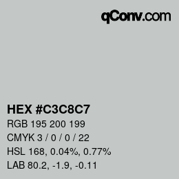 Farbcode: HEX #C3C8C7 | qconv.com