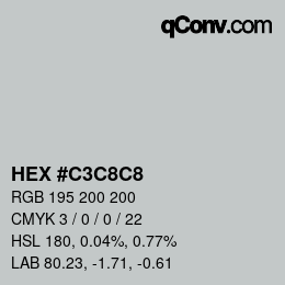 Color code: HEX #C3C8C8 | qconv.com