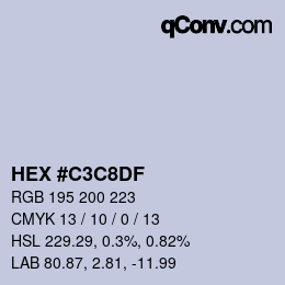 Color code: HEX #C3C8DF | qconv.com