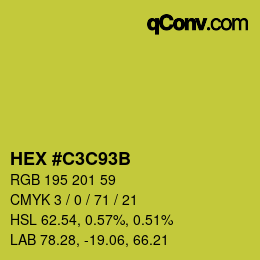 颜色代码: HEX #C3C93B | qconv.com