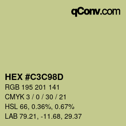Color code: HEX #C3C98D | qconv.com