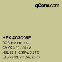 Color code: HEX #C3C98E | qconv.com