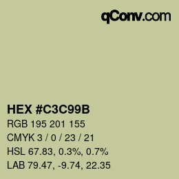 Color code: HEX #C3C99B | qconv.com