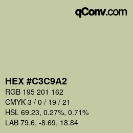 Color code: HEX #C3C9A2 | qconv.com