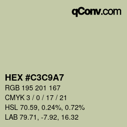 Color code: HEX #C3C9A7 | qconv.com