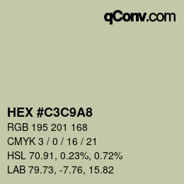 カラーコード: HEX #C3C9A8 | qconv.com