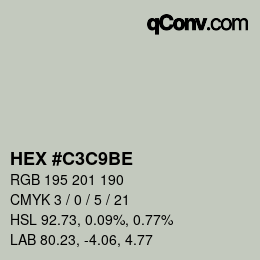 Color code: HEX #C3C9BE | qconv.com