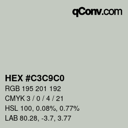 Color code: HEX #C3C9C0 | qconv.com