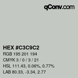 Color code: HEX #C3C9C2 | qconv.com