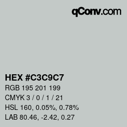 Color code: HEX #C3C9C7 | qconv.com
