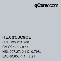 Color code: HEX #C3C9CE | qconv.com