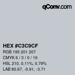 Color code: HEX #C3C9CF | qconv.com