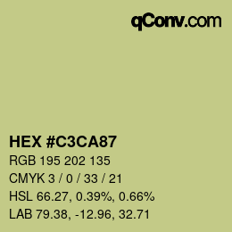カラーコード: HEX #C3CA87 | qconv.com