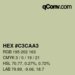 Color code: HEX #C3CAA3 | qconv.com
