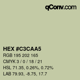 颜色代码: HEX #C3CAA5 | qconv.com