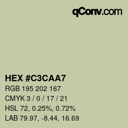 Color code: HEX #C3CAA7 | qconv.com