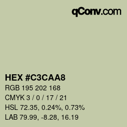 Color code: HEX #C3CAA8 | qconv.com