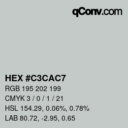 Color code: HEX #C3CAC7 | qconv.com