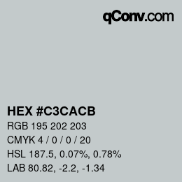 Color code: HEX #C3CACB | qconv.com