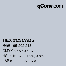 颜色代码: HEX #C3CAD5 | qconv.com